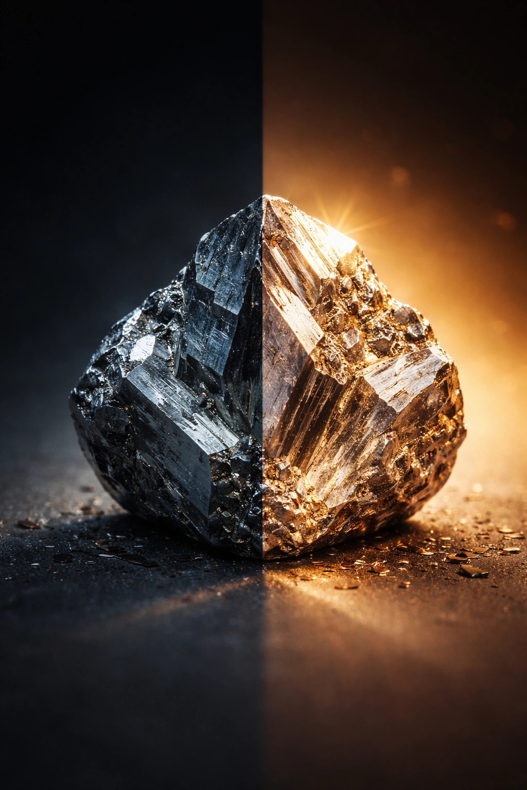 Zinc crystal under split lighting illustrating deficiency vs excess
