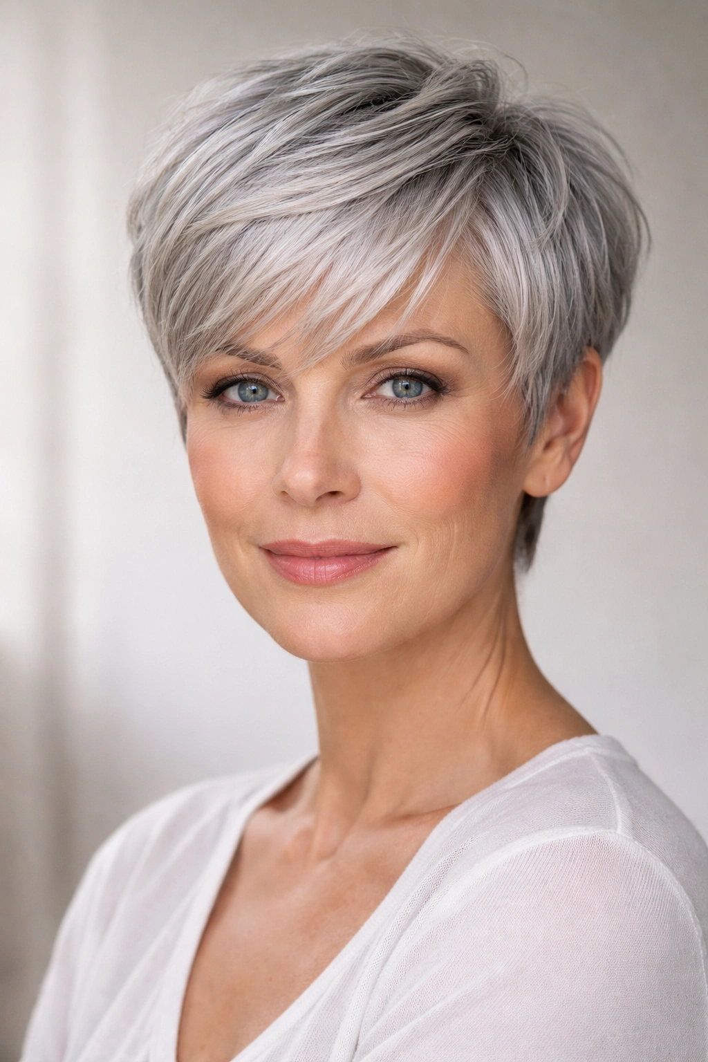 30 Pixie Cuts For Women Who Hate Fussing 17 Gray pixie cut with silver hair and luminous shine